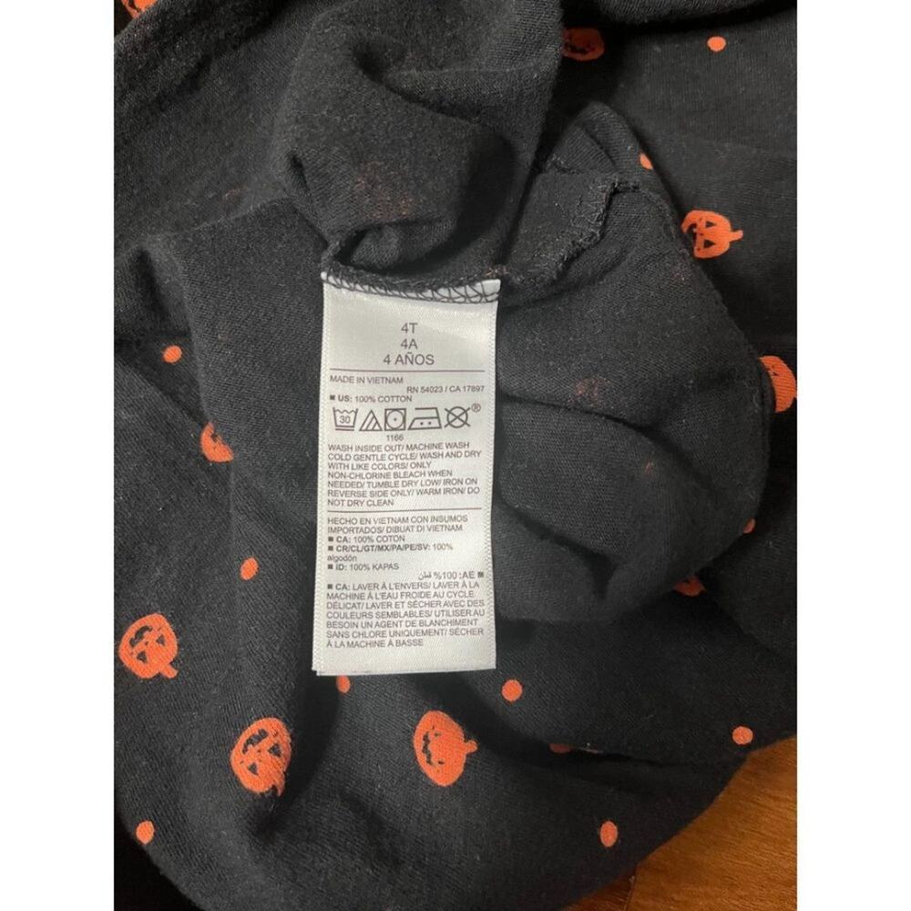 Old Navy halloween pumpkin fall long sleeve tunic shirt black orange 4t - Picture 3 of 4